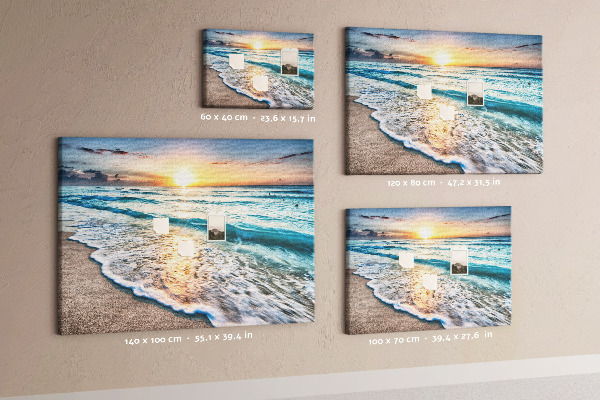 Tableau en liège Coucher de soleil sur la mer calme