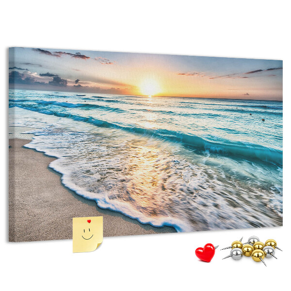 Tableau en liège Coucher de soleil sur la mer calme