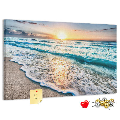 Tableau en liège Coucher de soleil sur la mer calme