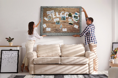 Tableau affichage liège Panneau de bienvenue en bois avec inscription