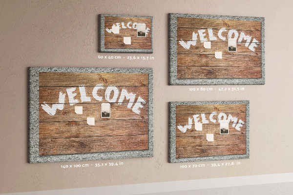 Tableau affichage liège Panneau de bienvenue en bois avec inscription