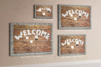 Tableau affichage liège Panneau de bienvenue en bois avec inscription