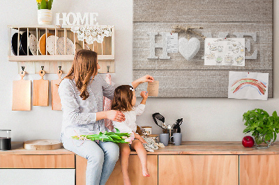 Tableau affichage liège Inscription HOME élégante avec un cœur