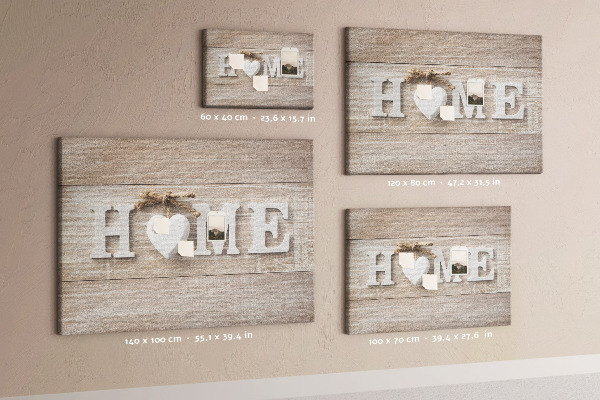 Tableau affichage liège Inscription HOME élégante avec un cœur