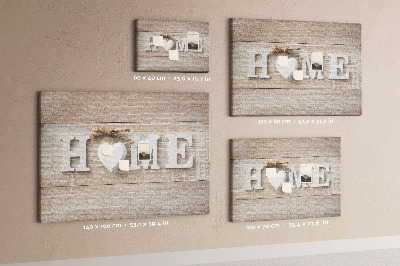 Tableau affichage liège Inscription HOME élégante avec un cœur