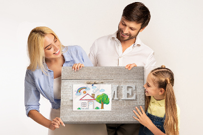 Tableau affichage liège Inscription HOME élégante avec un cœur