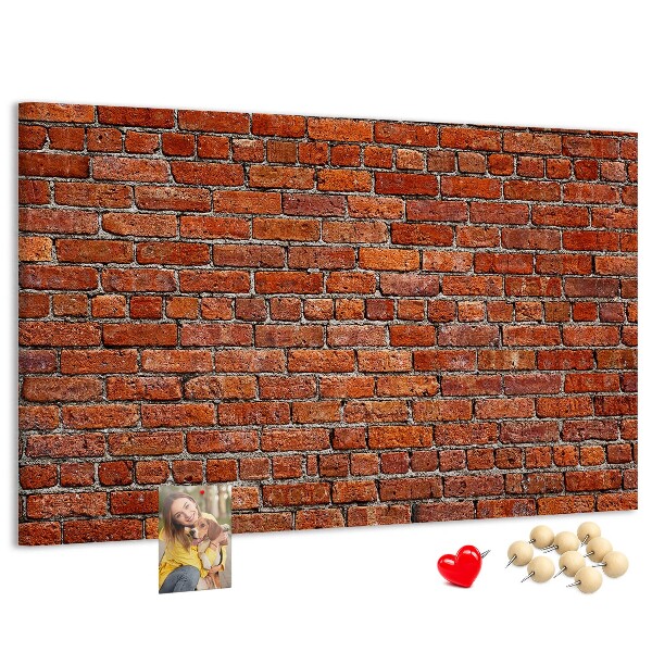 Tableau de liège Mur de briques aux teintes chaudes.