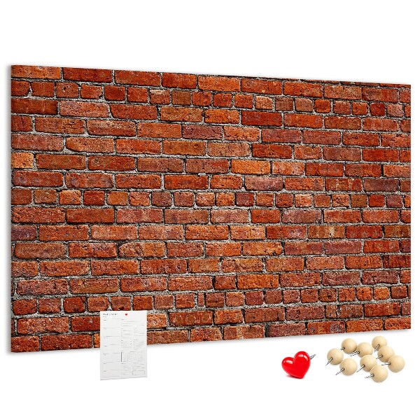 Tableau de liège Mur de briques aux teintes chaudes.