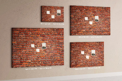 Tableau de liège Mur de briques aux teintes chaudes.
