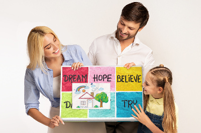 Tableau en liège Des cartes colorées avec des slogans inspirants.