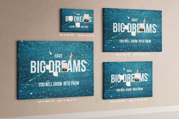 Tableau affichage liège Les rêves grandissent sur un fond bleu
