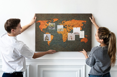 Tableau en liège Carte du monde antique dans des tons de brun