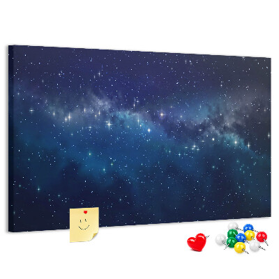 Tableau en liège L'espace cosmique avec des étoiles scintillantes