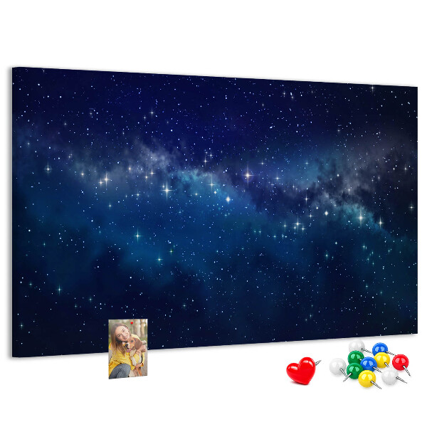 Tableau en liège L'espace cosmique avec des étoiles scintillantes