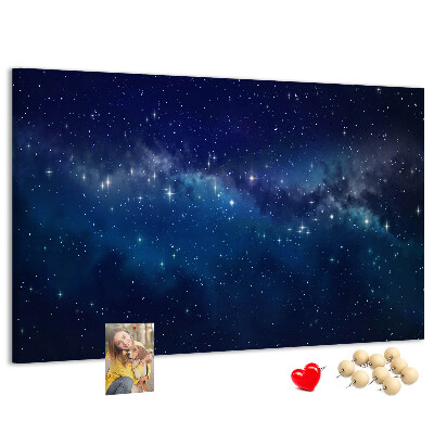 Tableau en liège L'espace cosmique avec des étoiles scintillantes