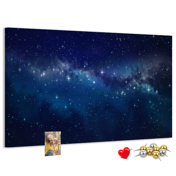 Tableau en liège L'espace cosmique avec des étoiles scintillantes