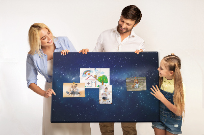 Tableau en liège L'espace cosmique avec des étoiles scintillantes