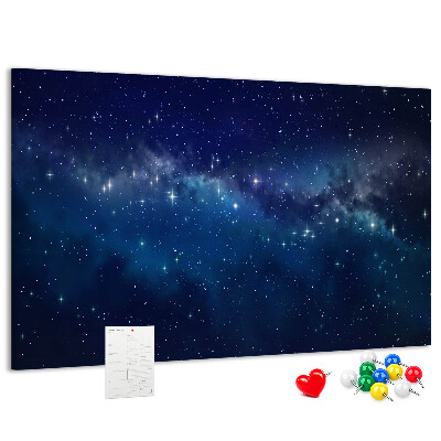 Tableau en liège L'espace cosmique avec des étoiles scintillantes