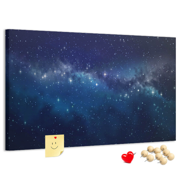 Tableau en liège L'espace cosmique avec des étoiles scintillantes