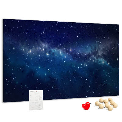 Tableau en liège L'espace cosmique avec des étoiles scintillantes