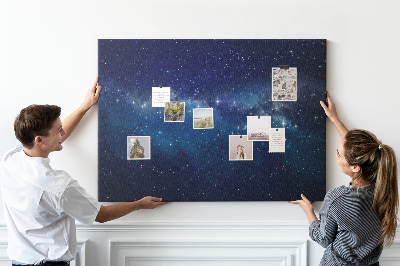 Tableau en liège L'espace cosmique avec des étoiles scintillantes