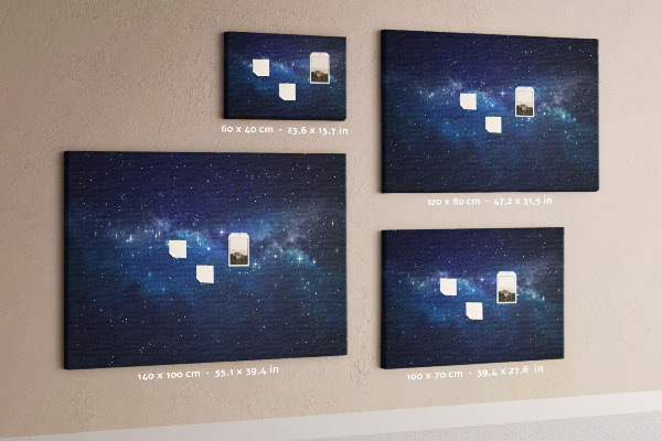 Tableau en liège L'espace cosmique avec des étoiles scintillantes