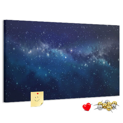 Tableau en liège L'espace cosmique avec des étoiles scintillantes