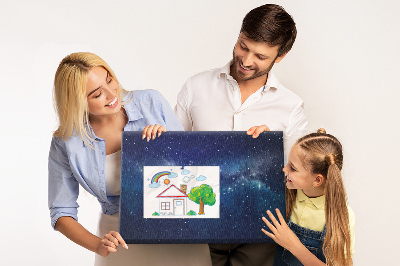 Tableau en liège L'espace cosmique avec des étoiles scintillantes
