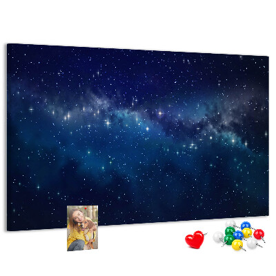 Tableau en liège L'espace cosmique avec des étoiles scintillantes