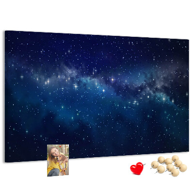 Tableau en liège L'espace cosmique avec des étoiles scintillantes