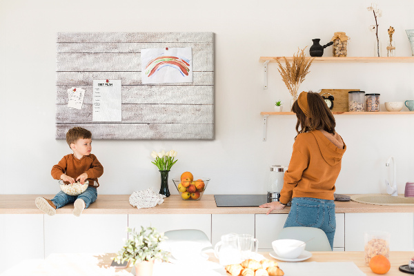 Tableau en liège Planche de style rustique avec des éraflures