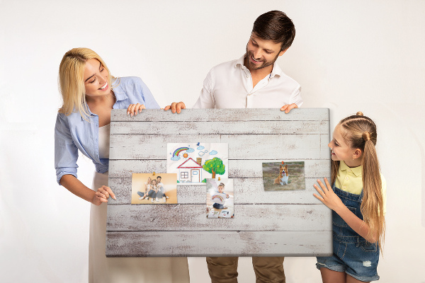 Tableau en liège Planche de style rustique avec des éraflures