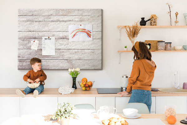 Tableau en liège Planche de style rustique avec des éraflures
