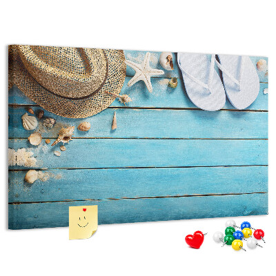 Tableau affichage liège Accessoires d'été pour la plage au soleil
