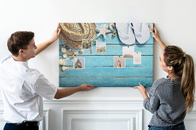Tableau affichage liège Accessoires d'été pour la plage au soleil