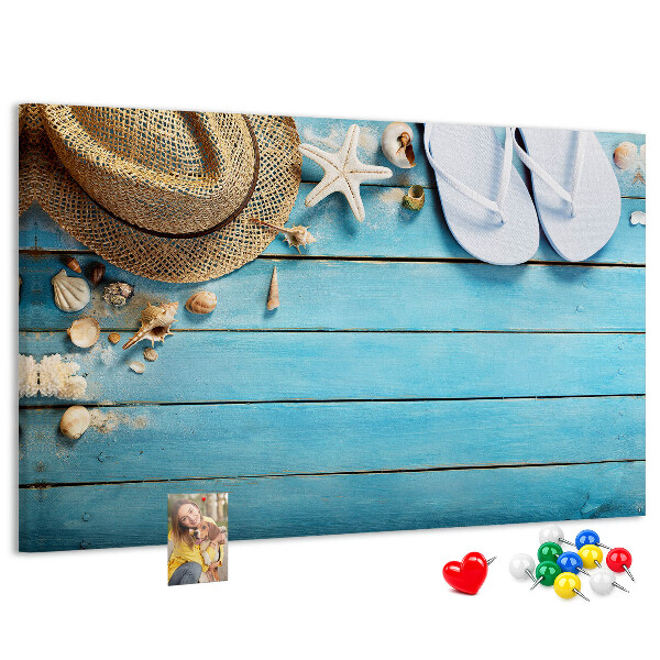 Tableau affichage liège Accessoires d'été pour la plage au soleil