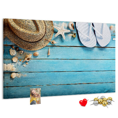 Tableau affichage liège Accessoires d'été pour la plage au soleil