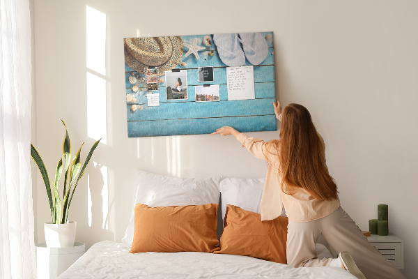 Tableau affichage liège Accessoires d'été pour la plage au soleil