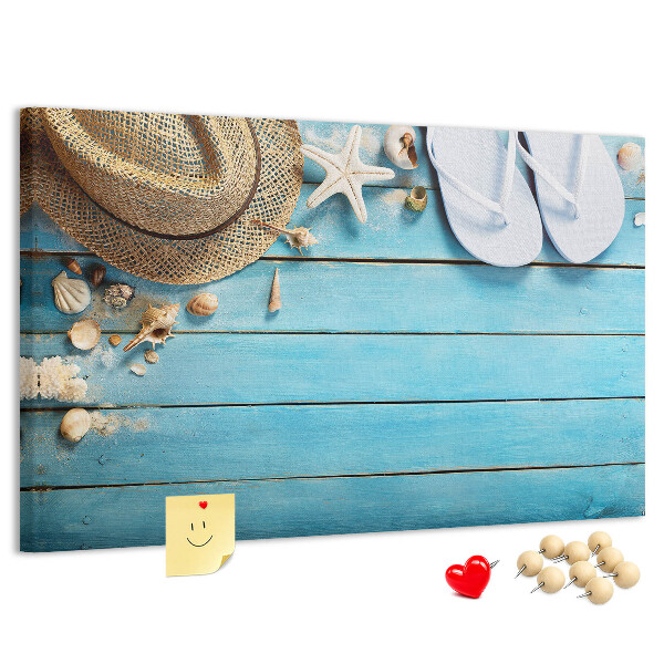Tableau affichage liège Accessoires d'été pour la plage au soleil