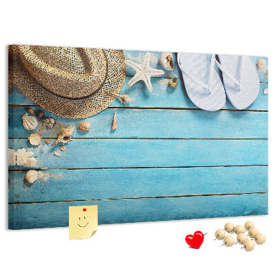 Tableau affichage liège Accessoires d'été pour la plage au soleil