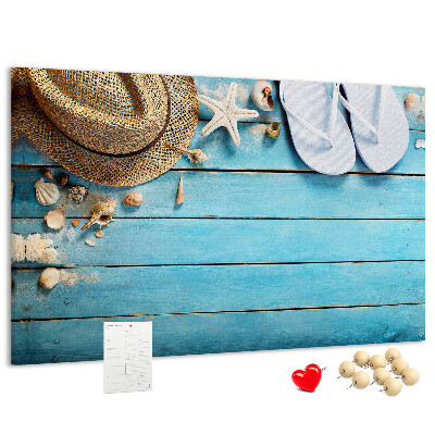 Tableau affichage liège Accessoires d'été pour la plage au soleil
