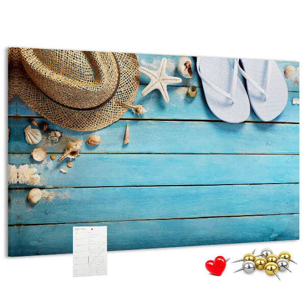 Tableau affichage liège Accessoires d'été pour la plage au soleil