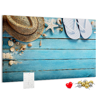 Tableau affichage liège Accessoires d'été pour la plage au soleil