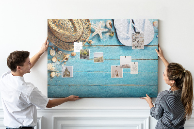 Tableau affichage liège Accessoires d'été pour la plage au soleil