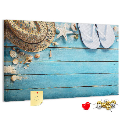 Tableau affichage liège Accessoires d'été pour la plage au soleil