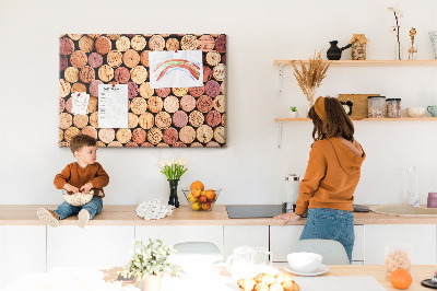 Tableau affichage liège Bouchons en bois de différentes teintes