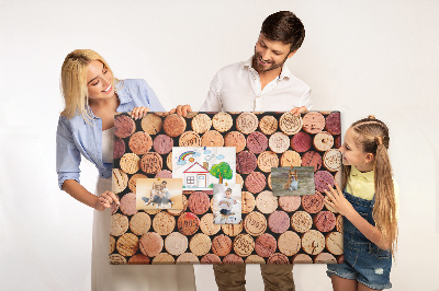 Tableau affichage liège Bouchons en bois de différentes teintes