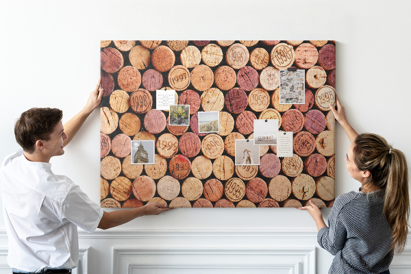 Tableau affichage liège Bouchons en bois de différentes teintes