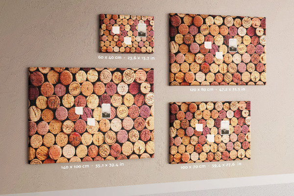 Tableau affichage liège Bouchons en bois de différentes teintes