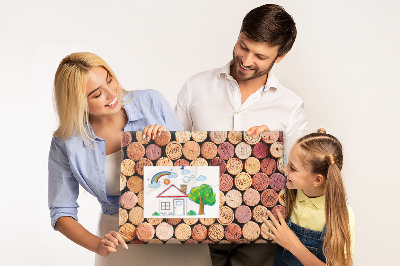 Tableau affichage liège Bouchons en bois de différentes teintes